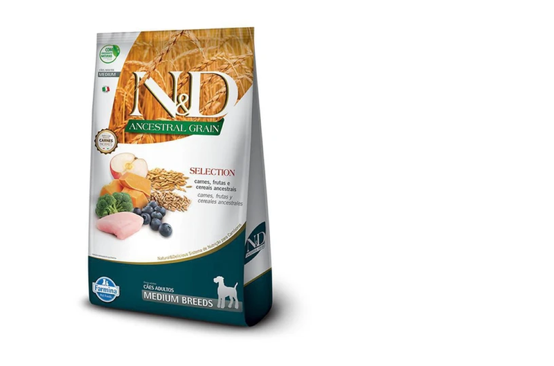 Ração N&D Ancestral Carne/ Frutas Cão Adulto Raça Média 15Kg